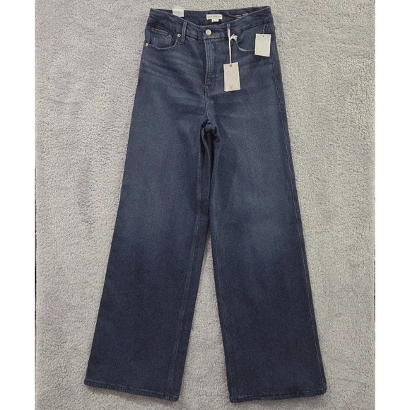 Good American Denim - Good American Good Skate Jeans Size 8 High Rise Wide Leg Indigo NWT 34 Inseam
